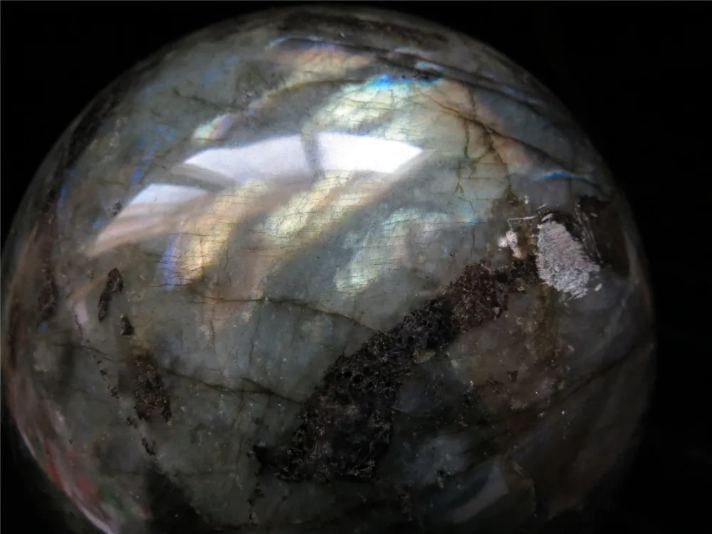 ZSR A j00880 fire blue rainbow labradorite natural quartz crystal sphere ball | Дом и сад