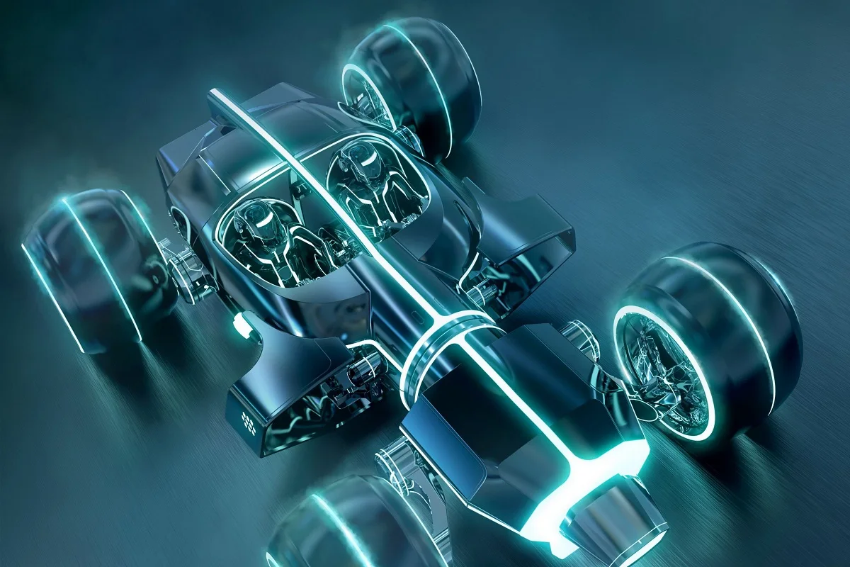 Tron футуристический одежды с принтом Тачки PQX443 Холст Тканевый постер рисунком на