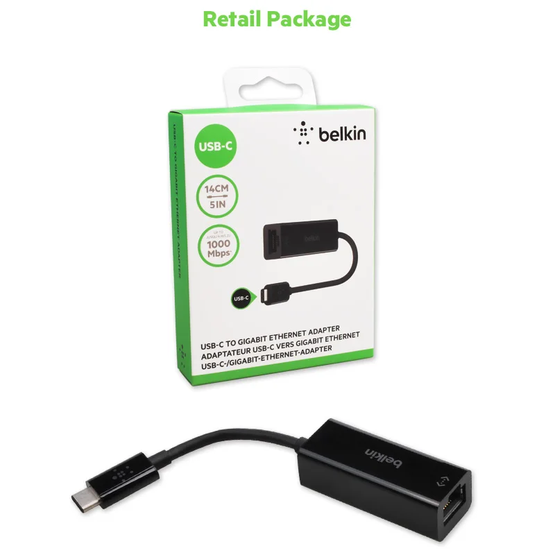 Belkin оригинальный USB C к Gigabit Ethernet адаптер (type до 1000/100 Мбит/с сетевой карты) для MacBook