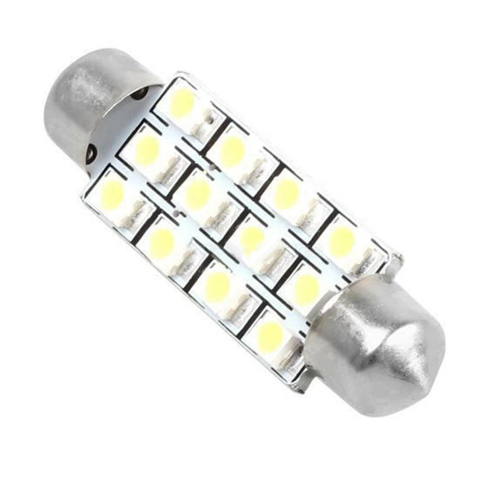 50Pcs Led Interior Lights Bulbs Super White 42MM 12-SMD Festoon 3528 License Plate Light Car Auto Roof Tail Lamp Trunk | Автомобили и