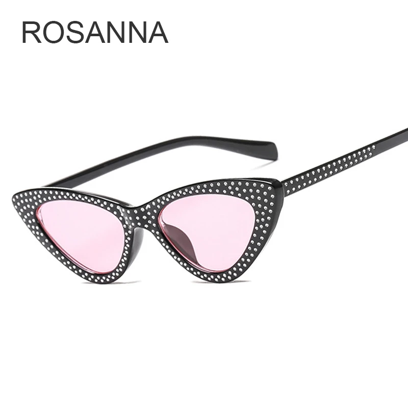Женские солнцезащитные очки в мелкой оправе ROSANNA красные черные белые кошачий