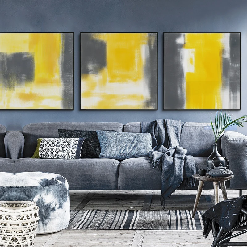 Элегантный поэтический современный акварельный цвет желтый и серый абстрактный