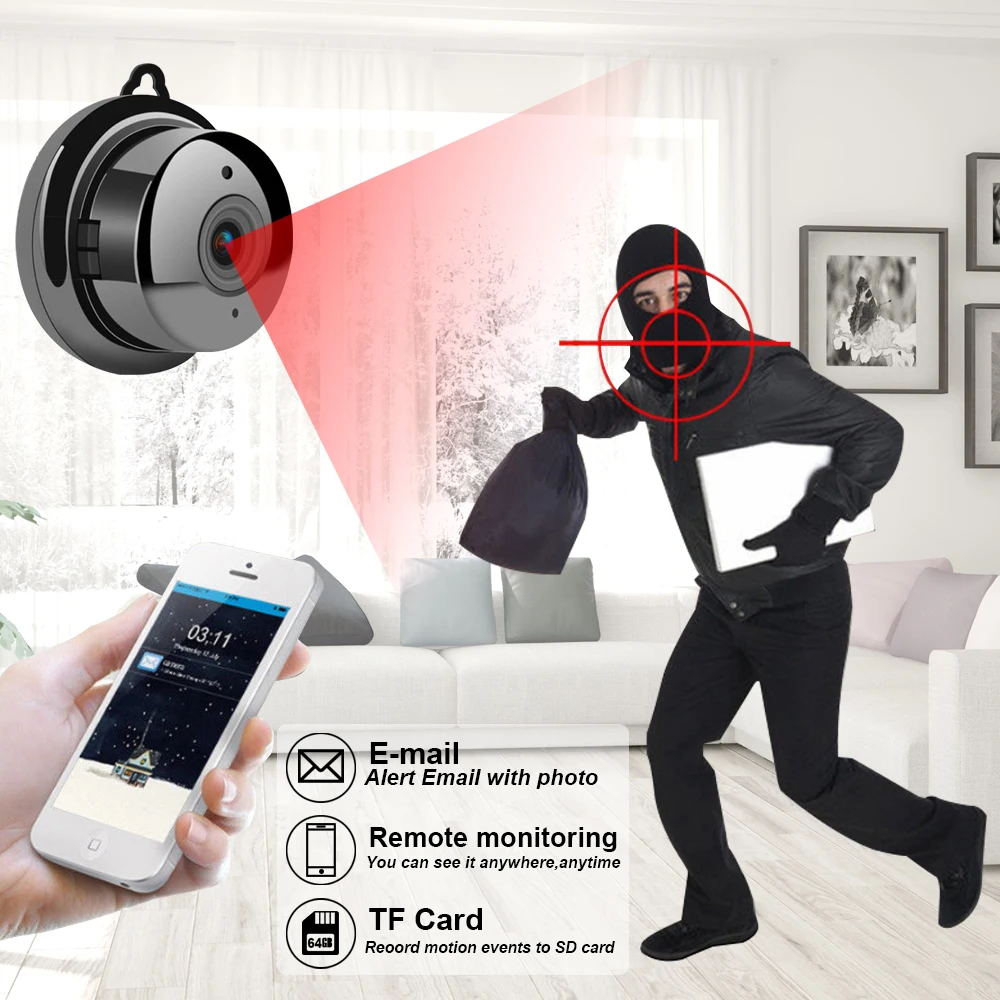 Новая мини Wi-Fi 1080IP камера беспроводная CCTV инфракрасная камера ночного видения Обнаружение движения двухсторонняя аудио домашняя камера Облачное хранилище
