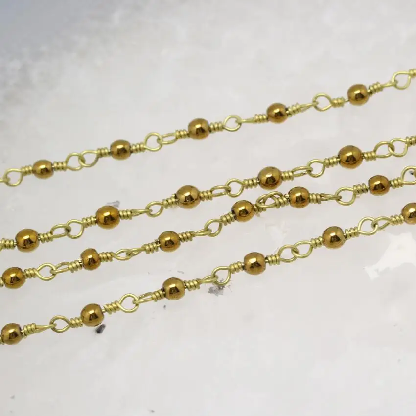 Позолоченные железные бусины из пирита латунные звенья для браслета и ожерелья 3