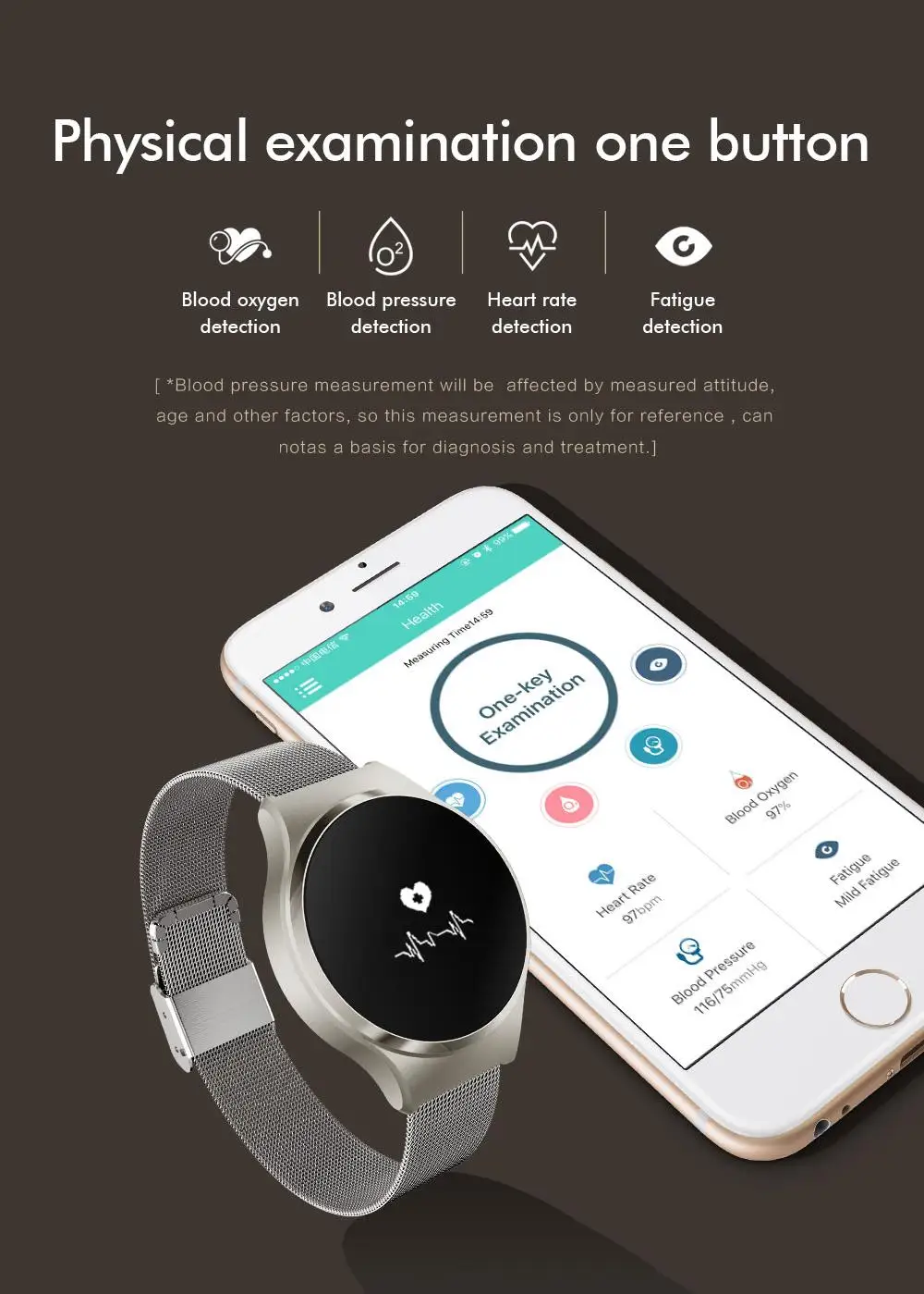 Смарт-браслет A68 водонепроницаемый с поддержкой Bluetooth пульсометром и тонометром |