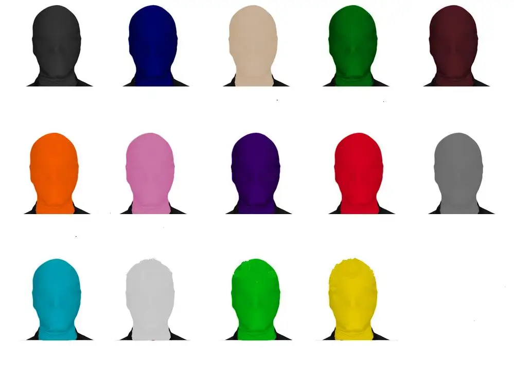 Лайкра спандекс Фетиш колготки головной капюшон костюм унисекс Костюм зентай |