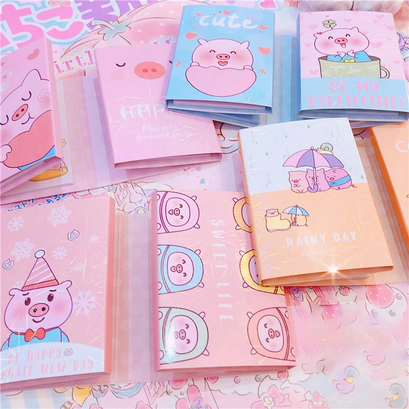 24 шт./лот милый Лазерная свинья блокноты для записей Бумага Sticky Notes подарок для детей школы набор канцелярских принадлежностей рекламные