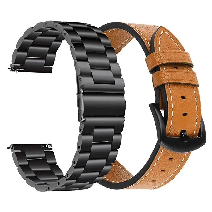 1 Браслет из натуральной кожи из нержавеющей стали для Xiaomi Huami Amazfit Stratos 2 2 S/amazfit pace, ремешок для смарт-часов - Цвет: 1
