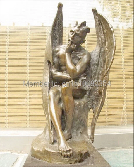 14 &quotпавший ангел крыло сатана демоны мраморная Бронзовая статуя Бэтмена | Дом и
