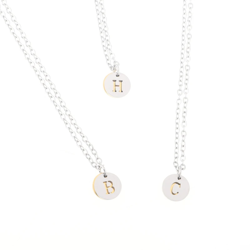 Модное золотое/серебряное ожерелье с буквой/алфавитом из нержавеющей стали