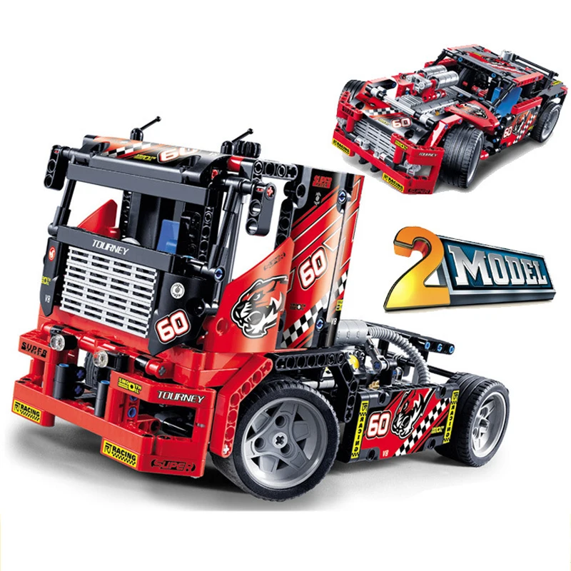608 шт. Legoings гоночный автомобиль 2 в 1 трансформируемая модель строительные блоки