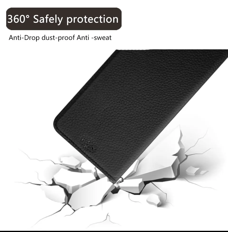 

Luxury Genuine Leather flip phone case for Huawei P20 Pro lychee texture protective case business phone case