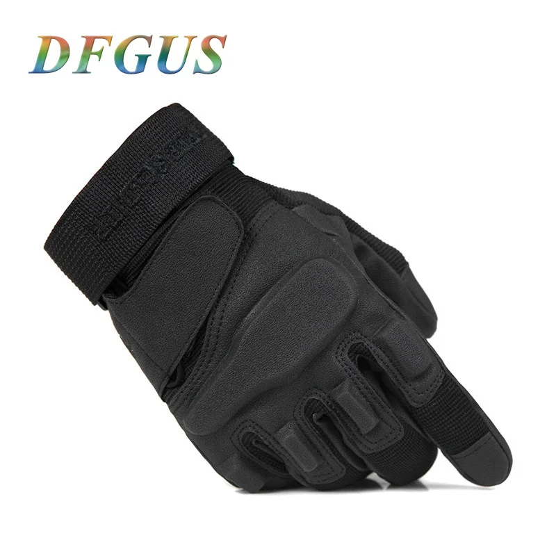DFGUS Hot Hell Storm, США, спецназ, тактические перчатки, военные, Нескользящие, для улицы, Firghting, мужские, полный палец, армейские перчатки - Цвет: full black