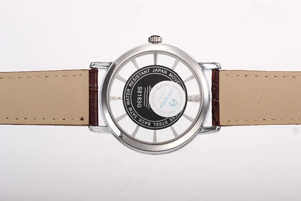 Sinobi Круглый циферблат Аналогового дисплея Кварцевый Механизм Рамка Скелет