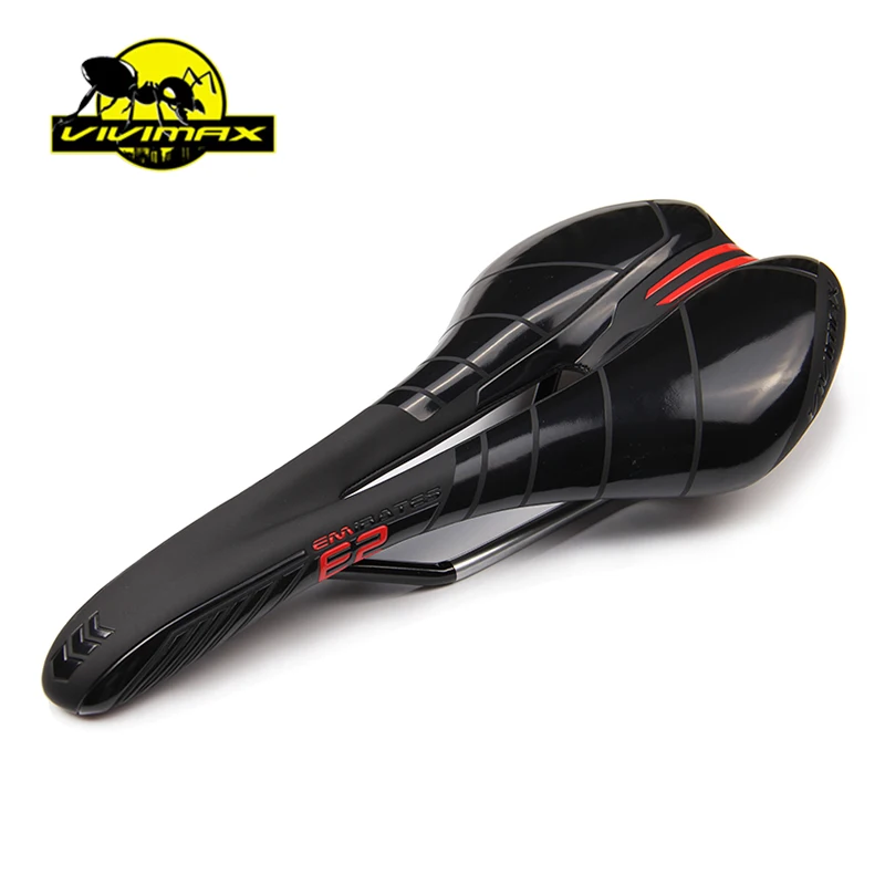 Balck Red VIVIMAX Эмираты E2 1481N горный велосипед велосипеды седло велосипеда Велоспорт полые сиденья седло сг-mo железнодорожных горный велосипед подушки, 255 г - Цвет: Balck Red