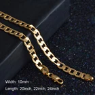50 шт оптом модные мужские Ювелирные ожерелья 10 мм ширина золото Цвет Длинная цепочка Ожерелье Высокое качество для мужчин Бесплатная доставка