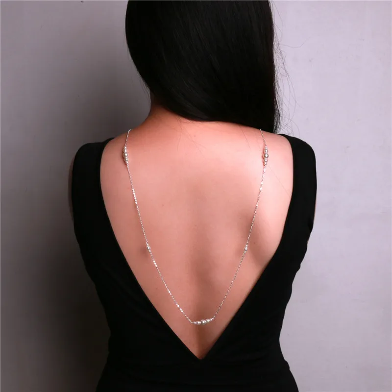 Новый дизайн ожерелье с жемчужными бусинами и глубоким V образным вырезом на