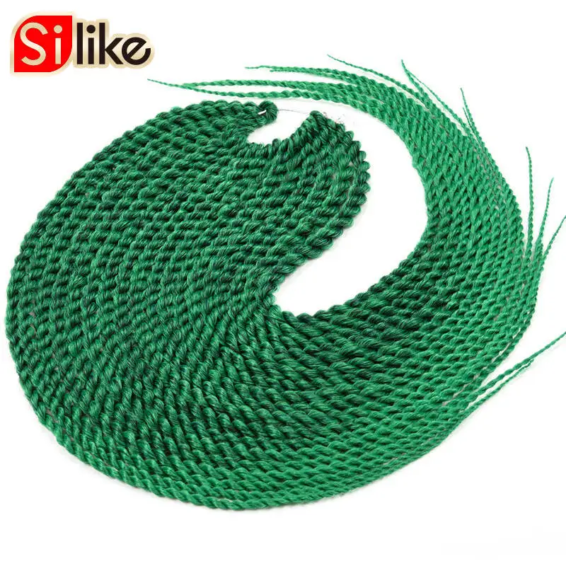 Silike 22" Коричневый Розовый Крючком Сенегальский Twist Плетение Волос Senegal Сенегал твист волос расширения Сенегальские косы Объёмные косы - Цвет: 4/27HL