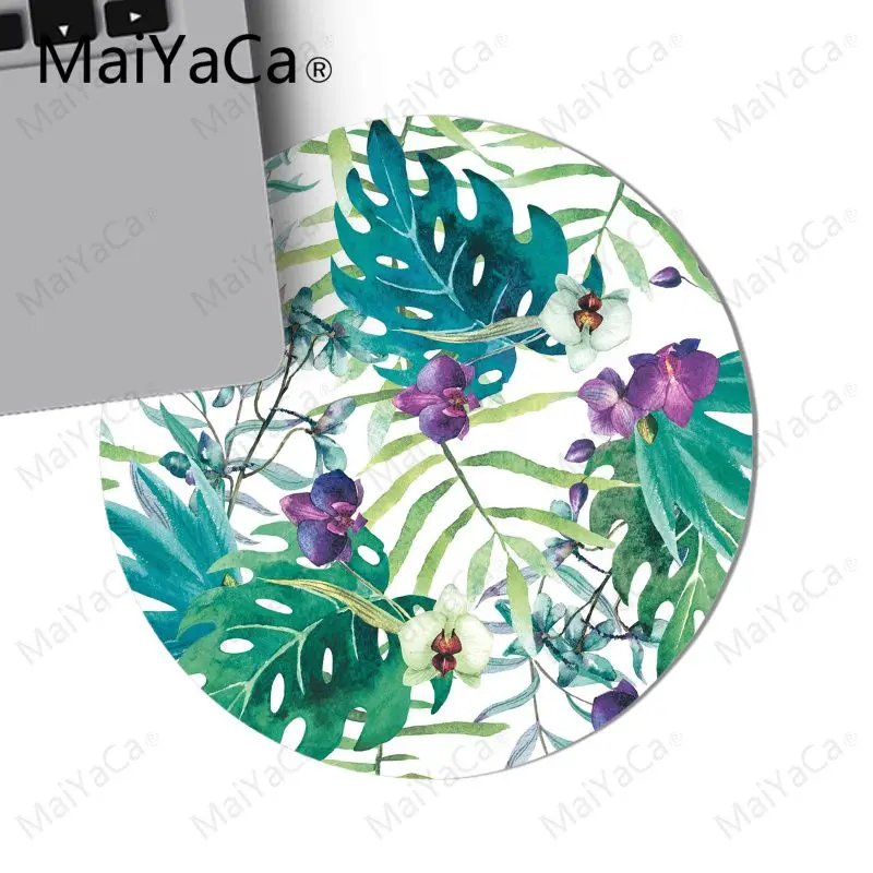 MaiYaCa тропический сад красивый коврик для мышки в стиле аниме 200x200 мм 220x220 мм круглый коврик для мыши - Цвет: 22x22 cm