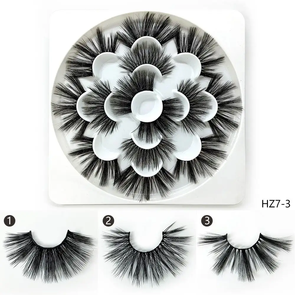 

NEW 7 Pairs Multi pack 25mm long lashes 100% Mink Eyelashes Soft Dramatic Volume Fake Lashes Reusable Thick False Eyelashes