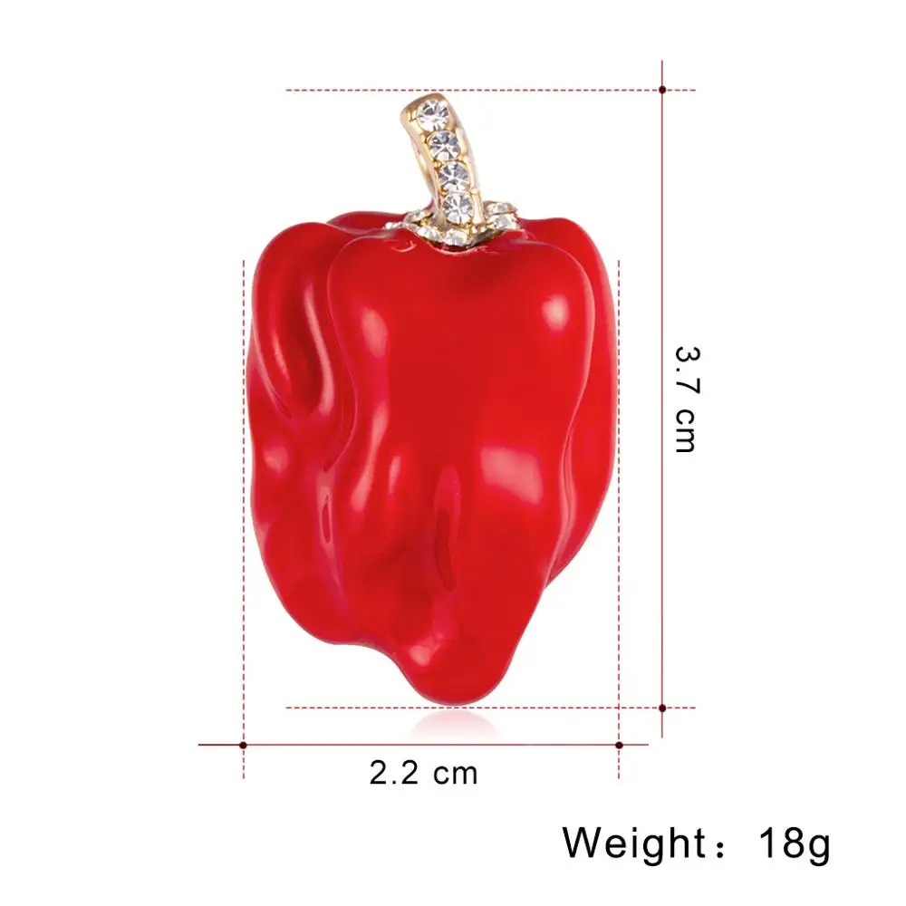chili Rinhoo, с рисунком в виде котиков, завод фруктовая брошь, эмалированный штифт металлический знак броши для Для женщин Модные украшения Винтаж золото свадебная брошь булавка - Окраска металла: chili