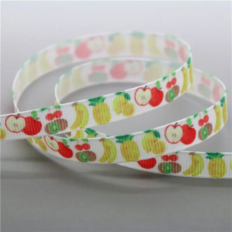 DHK 3/8 'Ƌ ярдов Бесплатная доставка фрукты печатных Grosgrain ленточный аксессуар