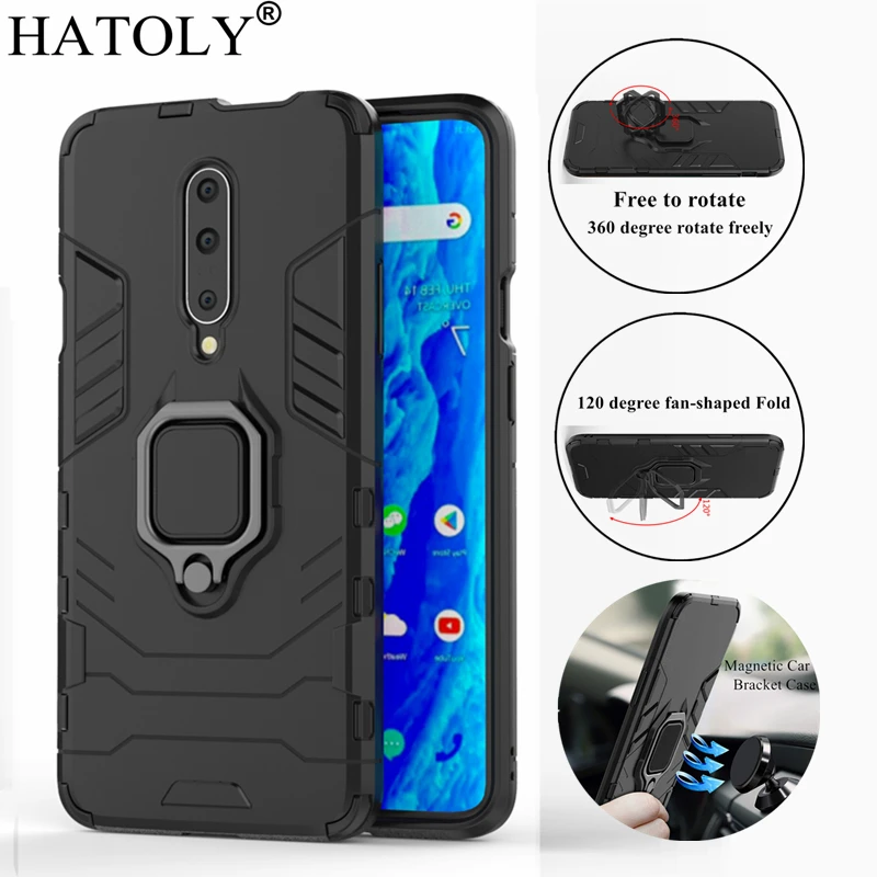 

HATOLY For OnePlus 7 Pro Case Cover Magnetic Suction Ring Bracket Cases Silicone Rubber Hard Armor Cover for Oneplus 7 Pro 5G