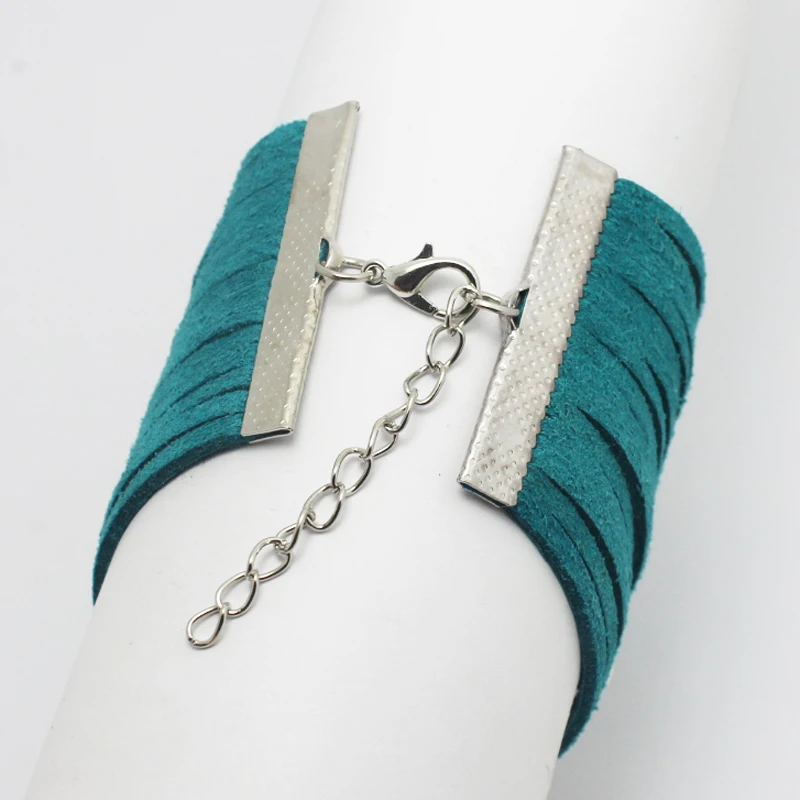 Teal Wide Velvet Band Multi Layers Butterfly Not All Wounds Are Visible PTSD Anxiety Awareness Letters Heart Charms Bracelet | Украшения и