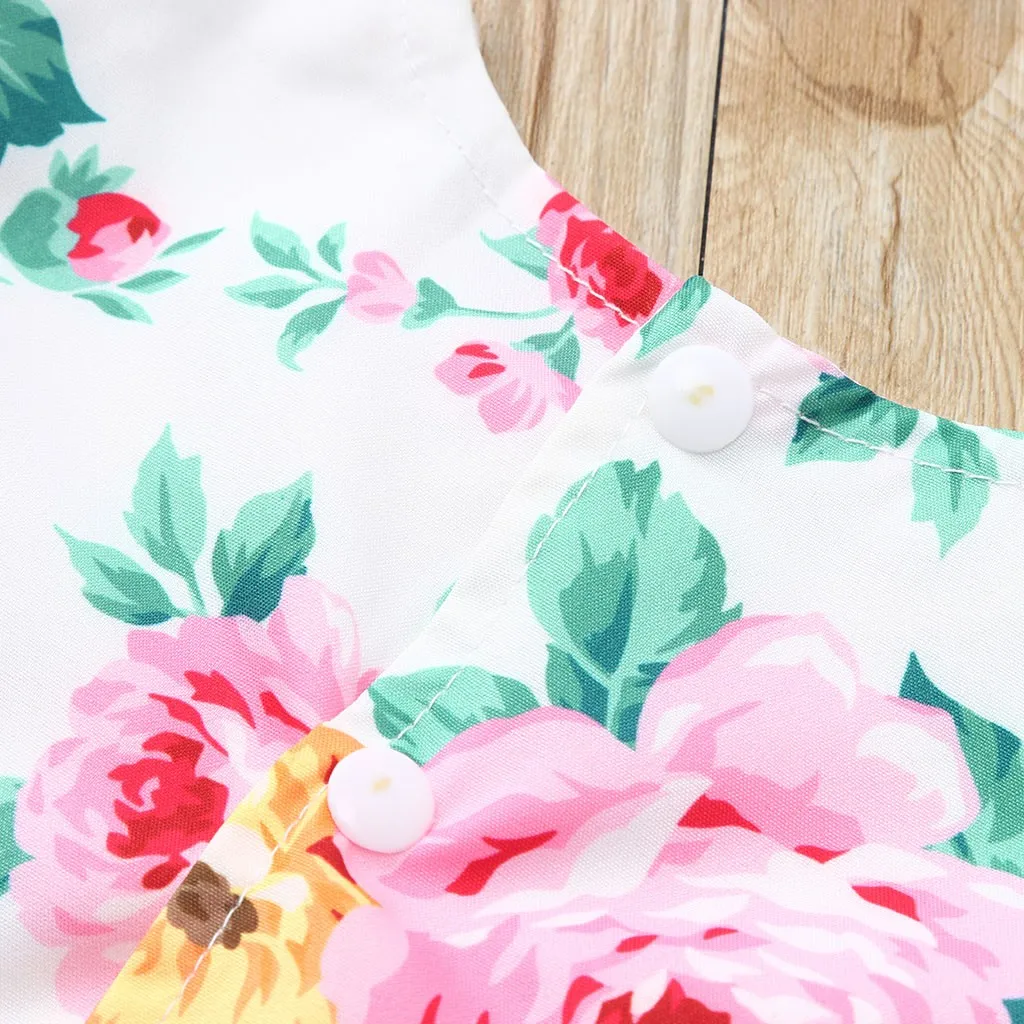 Детское танцевальное платье принцессы с расклешенными рукавами и цветочным