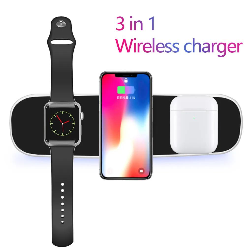 Беспроводное зарядное устройство для iPhone AirPods Apple Watch зарядная док станция серии
