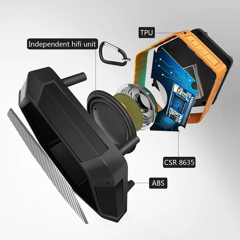 TOPROAD радио Bluetooth динамик беспроводной стерео Открытый hoparlor водонепроницаемый IP65
