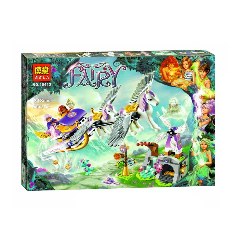 Bela Elves 41077 Aira's Pegasus Sleigh модель строительные блоки Дети DIY Кирпичи игрушки для