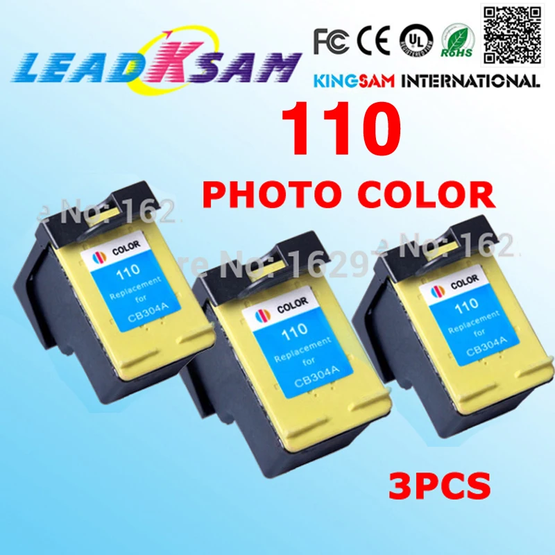 3 шт. картридж с чернилами 110 CB304A фотоцвет совместимый hp110 A310/A311/A314/A316/A320/A516/A526|cartridge