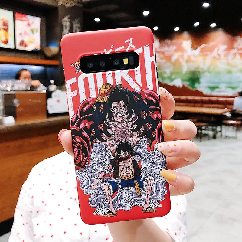 YHBBCASES для samsung Note 10 Plus 8 9 японские Мультяшные соломенные шляпы Луффи чехол для телефона samsung Galaxy S10 S8 S9 Plus Чехлы для пар - Color: Style B