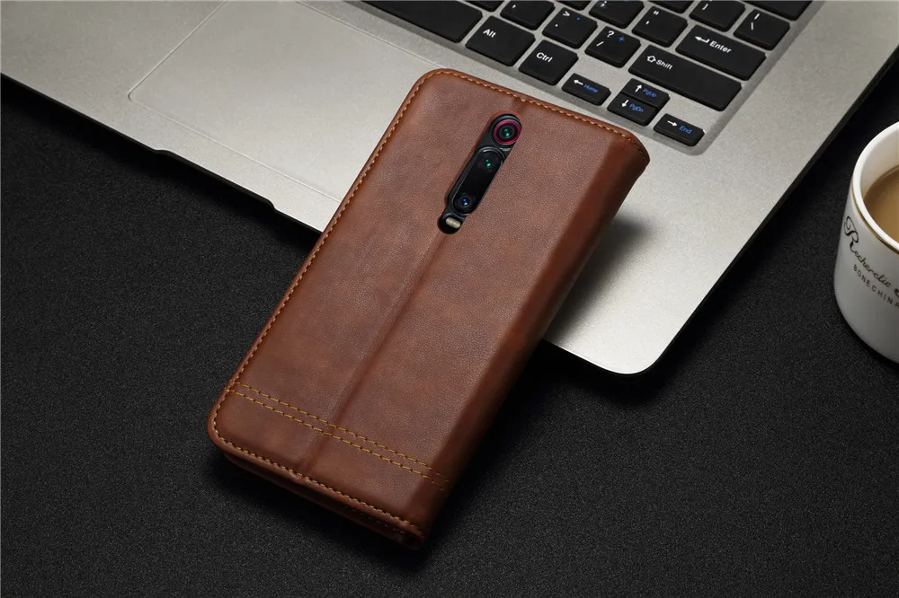 Чехол-книжка Red mi K20 Pro с магнитной застежкой для Xiaomi mi 9t Pro, роскошный кожаный чехол-портмоне в стиле ретро, держатель для карт, красный чехол для телефона mi K20