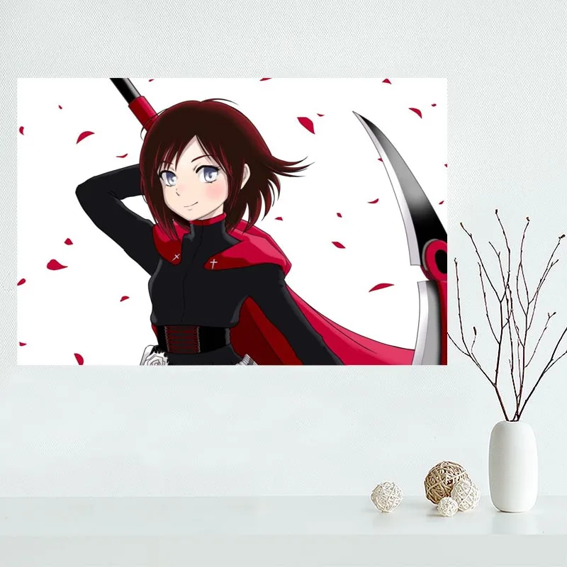 Новое поступление на заказ RWBY холст картина плакат Домашняя Декоративная скатерть шелковая ткань настенное Искусство Плакат для гостиной - Цвет: Синий