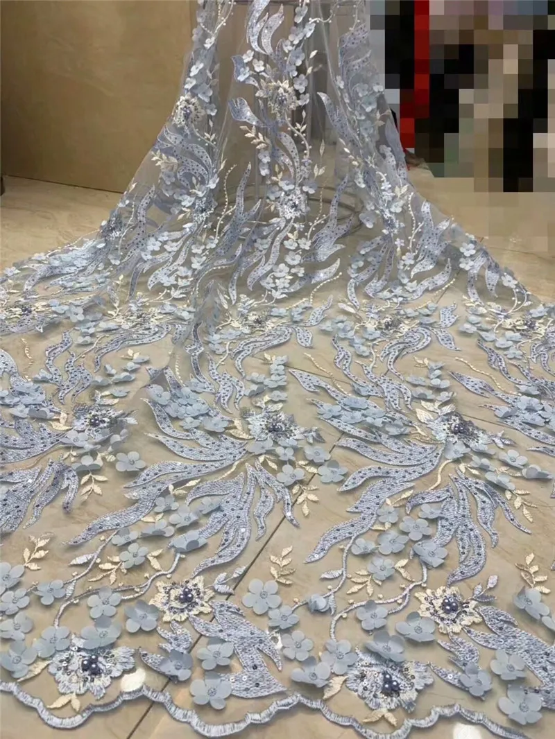 Лучшие продажи африканская кружевная ткань с бисером нигерийская Французская 2019