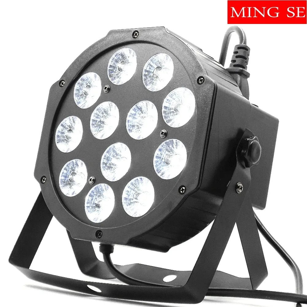 8 шт. 12 Вт светодиодные лампы 12x12 Вт светодиодные Par огни RGBW 4в1 плоский par led dmx512 дискотечные огни профессиональное сценическое dj оборудование