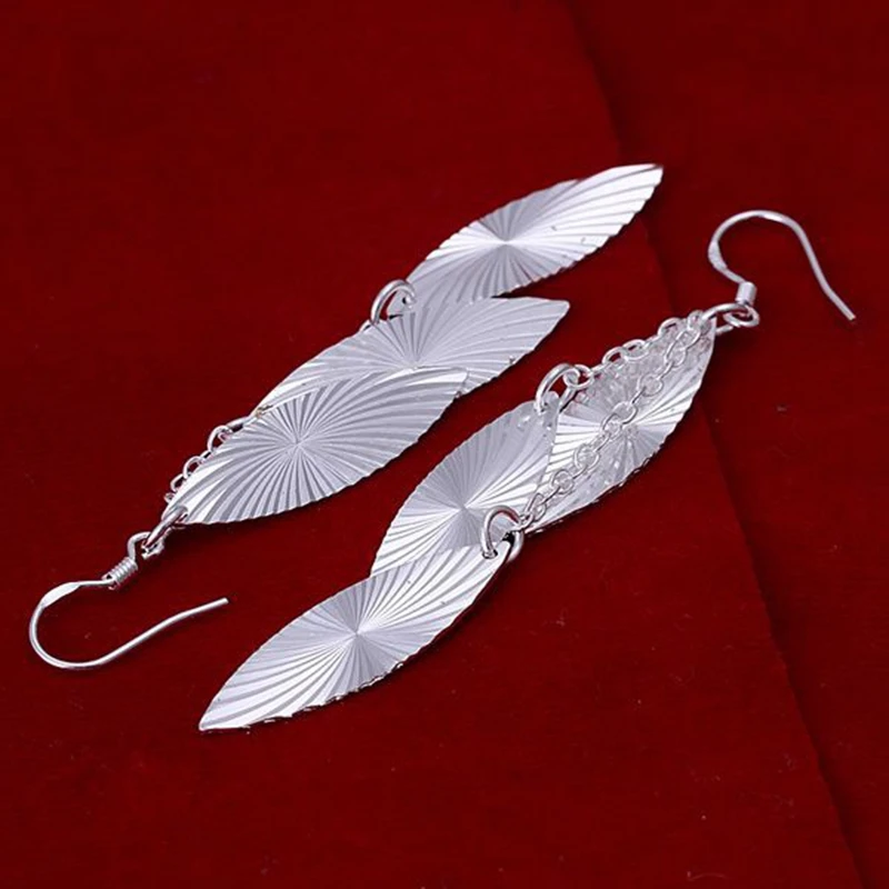 fashion jewelry For Women 925 silver plated Earring Triple-Leaf earrings E226 /RKAXEWCS SBSIDEIQ | Украшения и аксессуары
