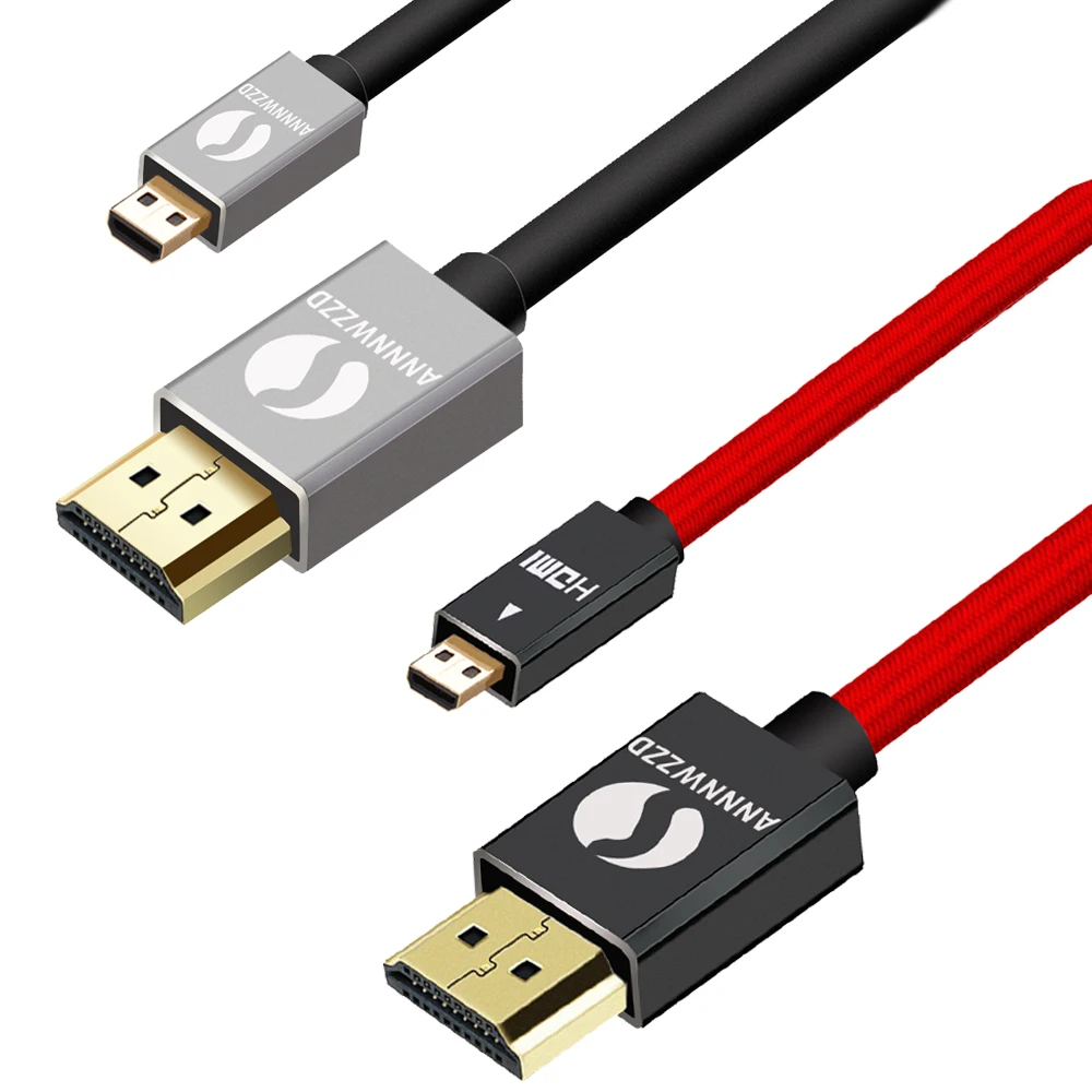 Annwzzd микро HDMI(тип D) к HDMI(тип A) позолоченный(высокая скорость) микро HDMI кабель 1.4a 2,0 Реального 3D и Ethernet