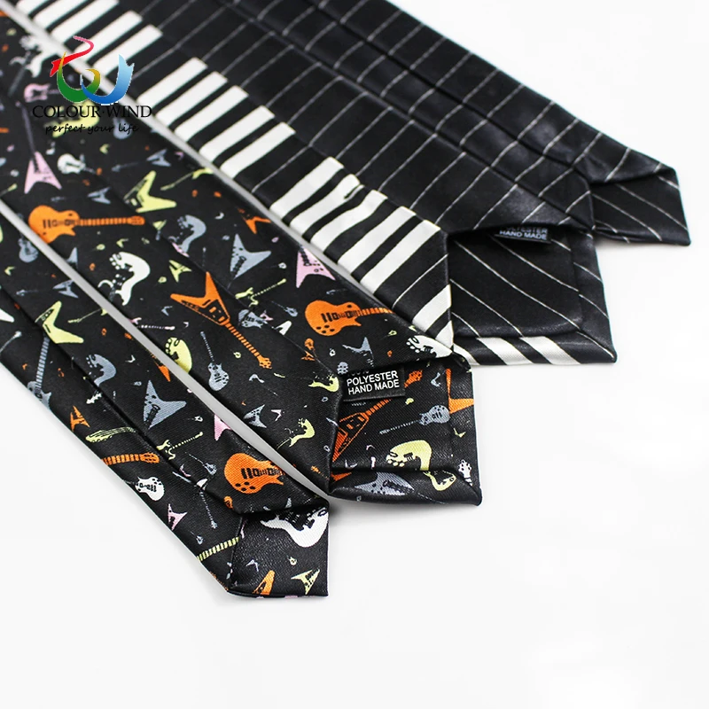 Мужской галстук из полиэстера Модный Узкий для музыки концертов пианино нот