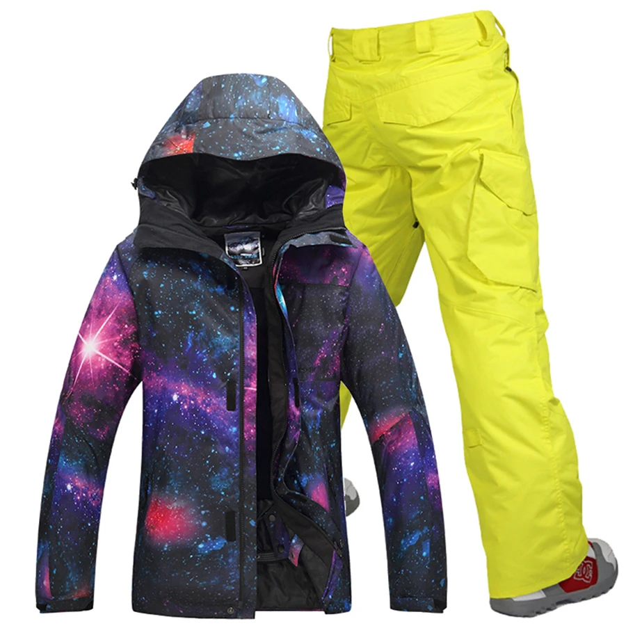 2017 Gsou снег Новый лыжный костюм комплект Для Мужчин's сноуборд куртка и штаны
