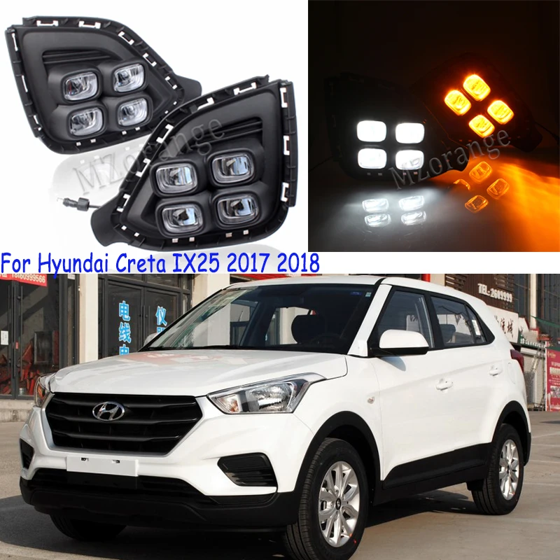 DRL для Hyundai Creta IX25 2017 2018 Южной Америки версия 2 шт. Светодиодный дневной светильник