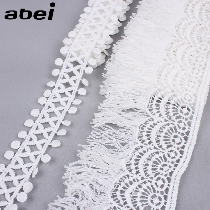 

2 yards Water soluble lace silk tassel Fringe Lace Ribbon Trims sewing Clothing curtain accessories DIY Dress Fabric