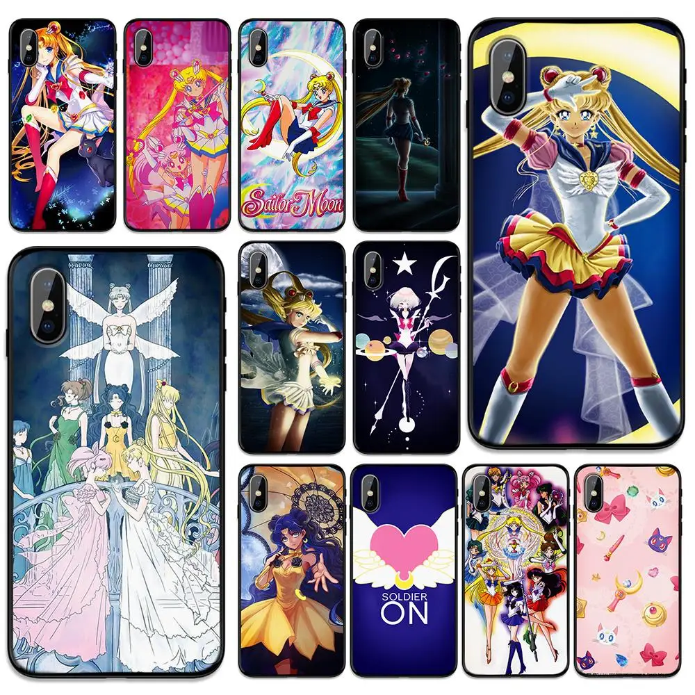 Мягкий чехол из ТПУ с японской анимацией Сейлор Мун для Apple iPhone 6 6S 7 8 Plus 5 5S SE X XS MAX XR
