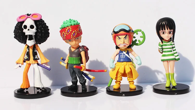 9 шт./лот аниме мини Luffy Roronoa Zoro Sanji Usopp Franky Nami Фигурки игрушки куклы|anime one piece|roronoa