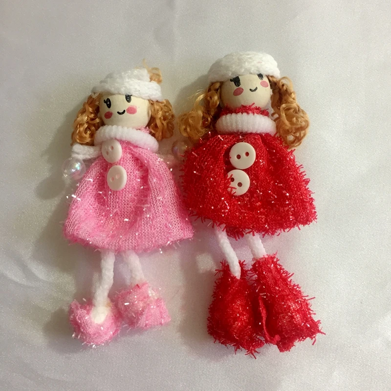 

30Pcs 100mm Red / Pink Girl Wool & Wood Children Party Decoration Cloth Paste Jewelry Charms DIY Jewelry Accessories
