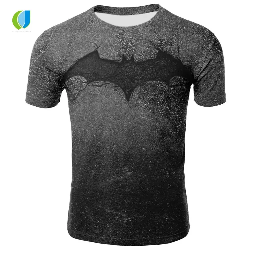 Летняя популярная мужская футболка с короткими рукавами для фитнеса 3D принтом