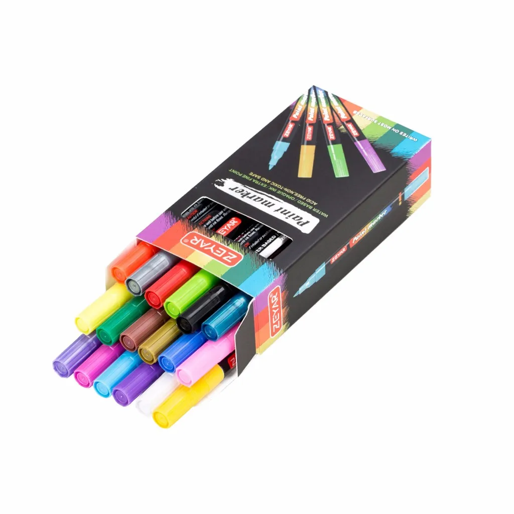 Premium Acrylic Paint Pen Extra Fine Point Nylon Head 18 Colors DIY Cloth Graffiti Tools Kid Creative Imagination Paintbrush