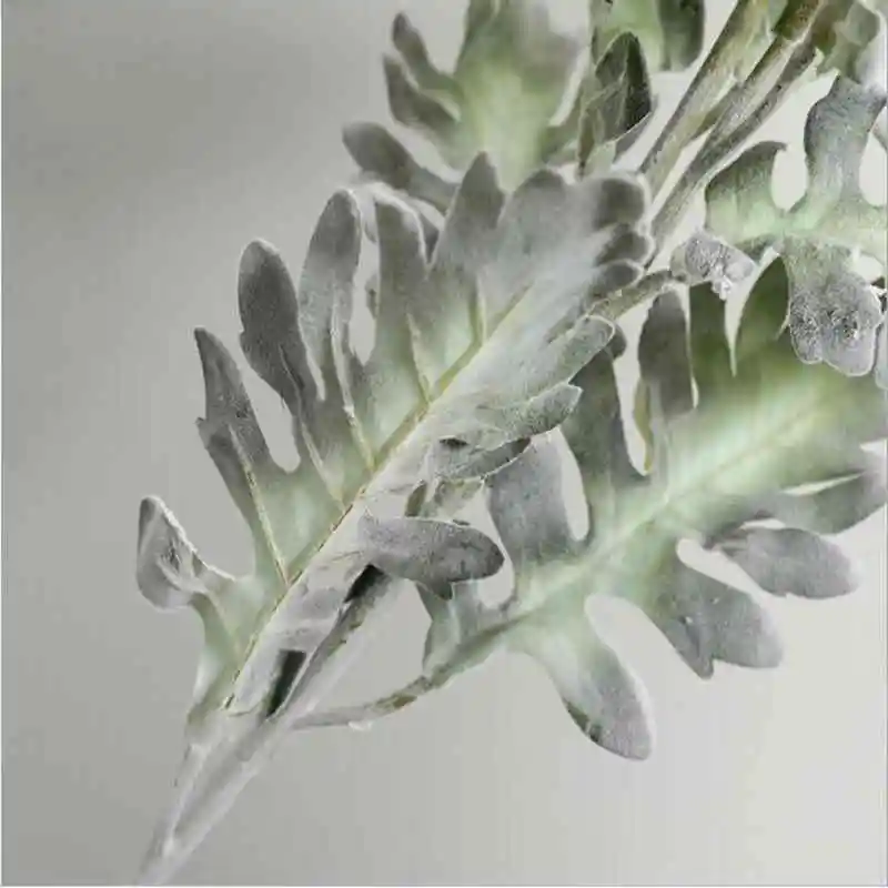 1PC Wedding Nodic Home Indoor Hotel Desktop Decoration Artificial Dusty Miller Leaf Plants Fake Silk Plant Leaves | Дом и сад